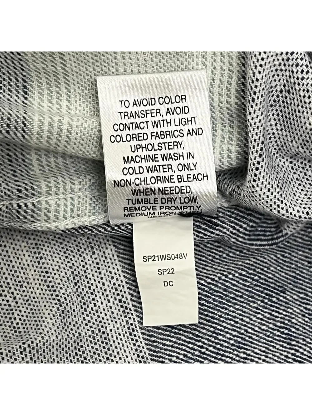 Flag & Anthem Short Sleeve Button Down Shirt mens Large Gray Blue Striped Cotton - Picture 5 of 8